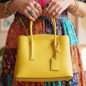 NWOT Kate Spade Eclectic Yellow Grain Leather Pxrua540 Margaux Mini Satchel